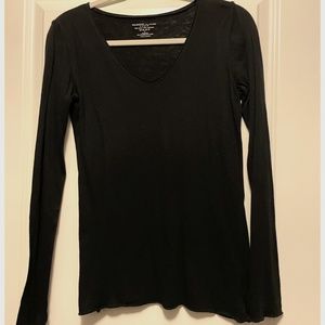 Black cashmere long tee